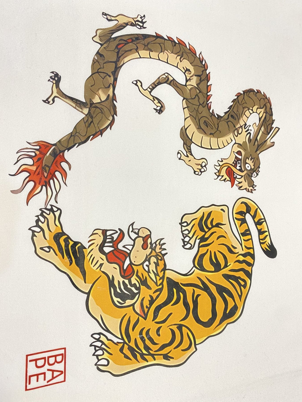 BAPE Dragon and Tiger Graphic T-Shirt — detail