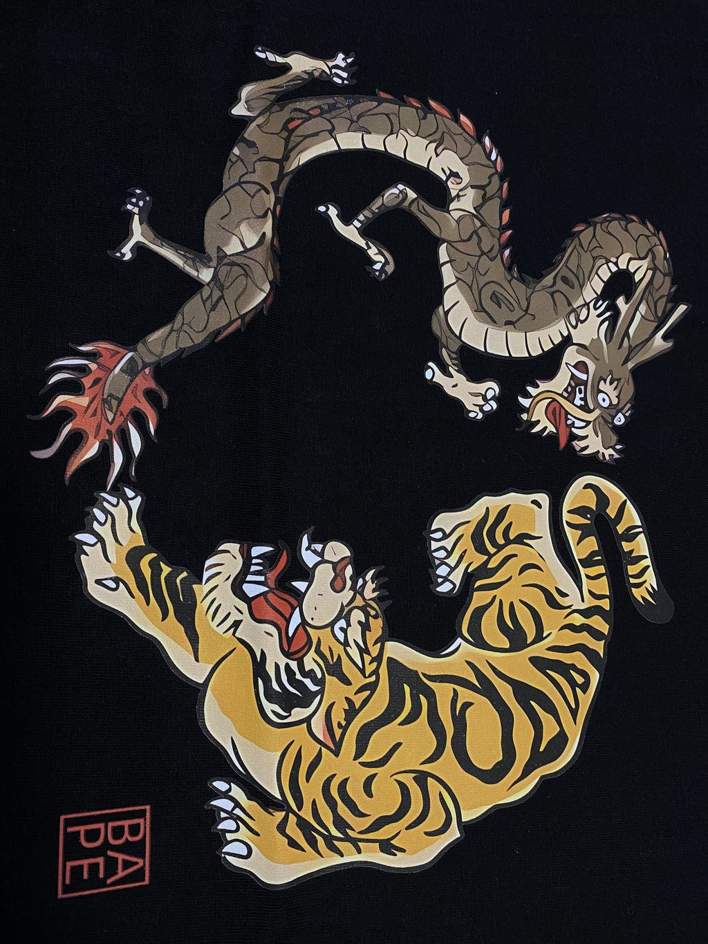 BAPE Dragon and Tiger Graphic T-Shirt — detail
