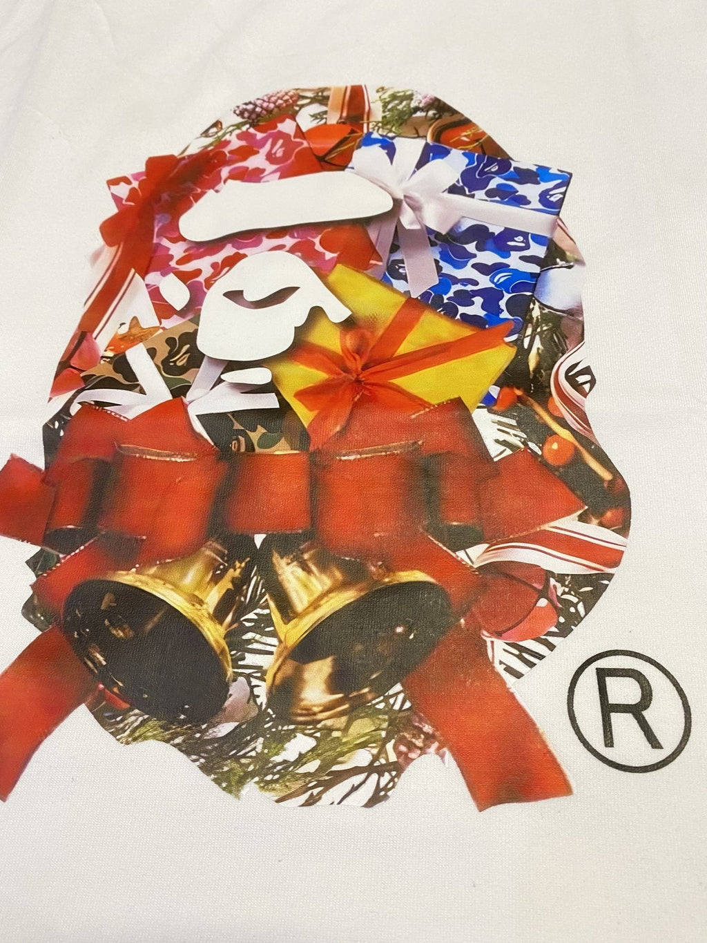 BAPE Merry Christmas Ape Head Graphic T-Shirt — detail