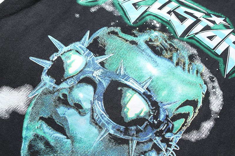 Hellstar Washed Black Graphic Short-Sleeve T-Shirt — detail