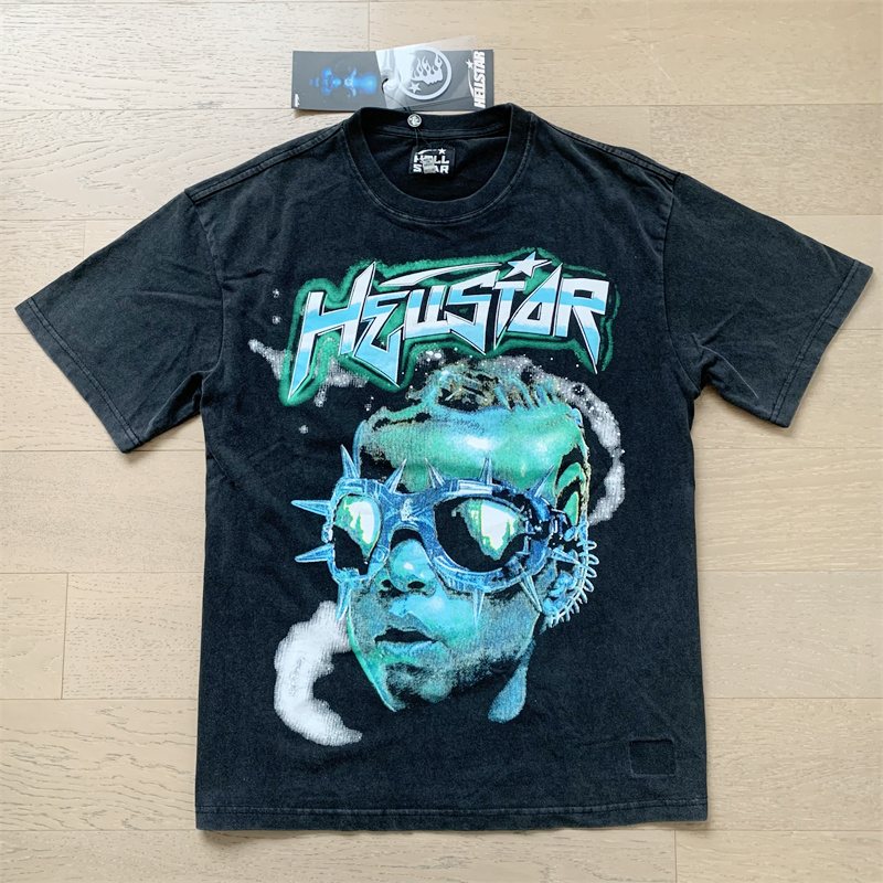 Hellstar Washed Black Graphic Short-Sleeve T-Shirt — context