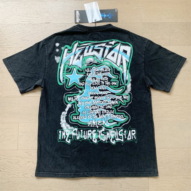 Hellstar Washed Black Graphic Short-Sleeve T-Shirt — context