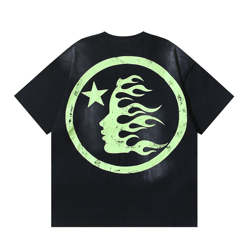 Hellstar Lime Green Flame Graphic T-Shirt — back