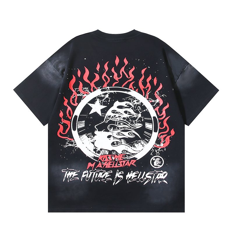 Hellstar Flame Face Graphic T-Shirt — back