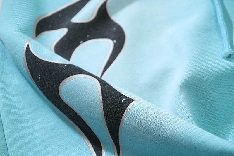 Hellstar Light Blue Washed Graphic Shorts — detail