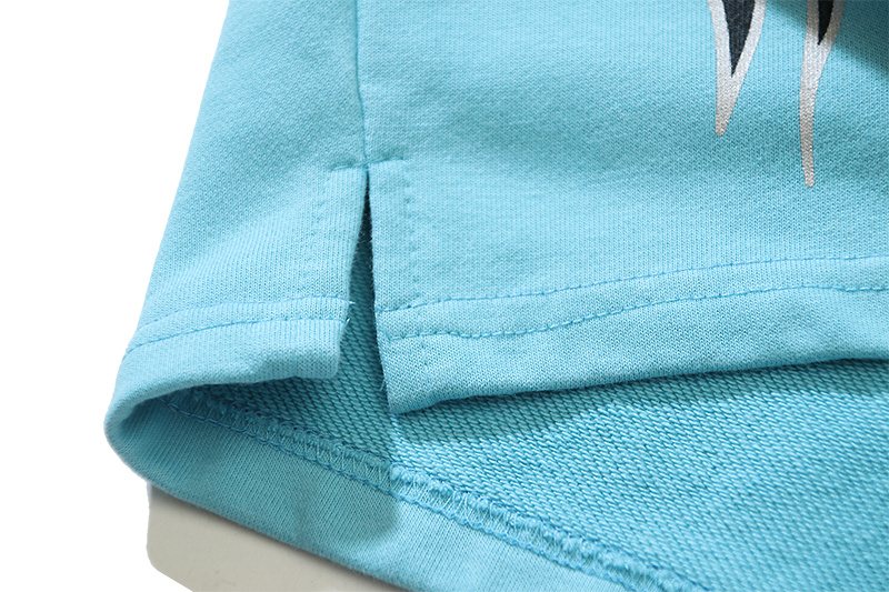 Hellstar Light Blue Washed Graphic Shorts — detail