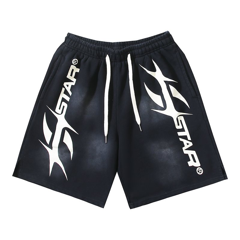 Hellstar Washed Black Star Graphic Shorts — hero