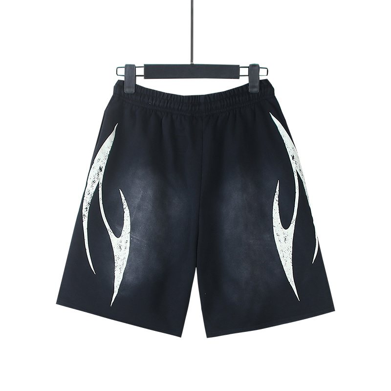 Hellstar Washed Splatter Graphic Shorts — back