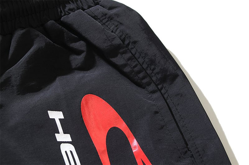 Hellstar Red & White Graphic Drawstring Shorts — detail