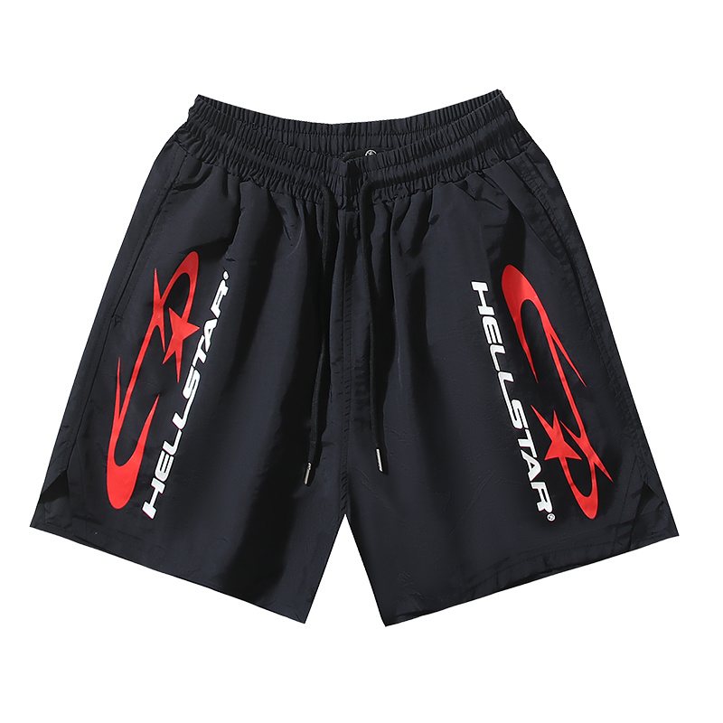 Hellstar Red & White Graphic Drawstring Shorts — hero