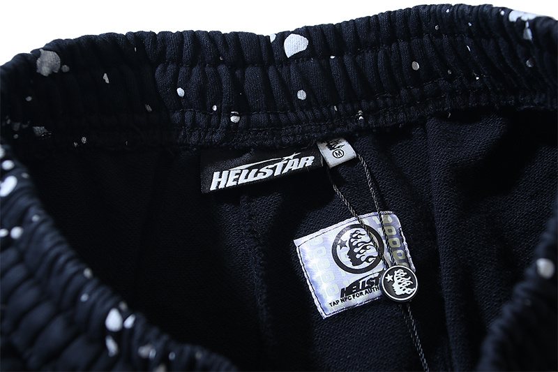 Hellstar Records Splatter Graphic Shorts — neck_label