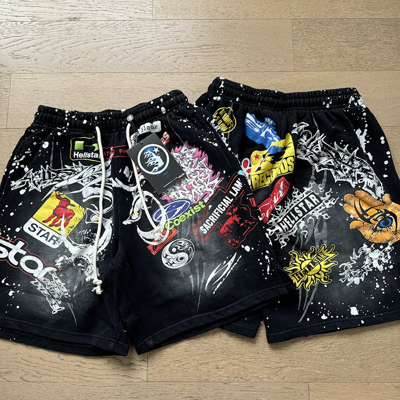 Hellstar Records Splatter Graphic Shorts — context