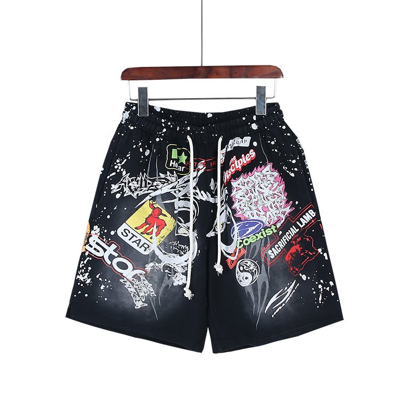 Hellstar Records Splatter Graphic Shorts — front