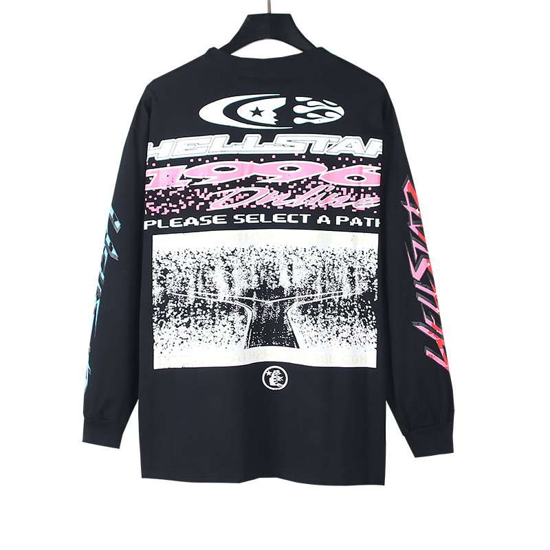 Hellstar Flame Graphic Long-Sleeve T-Shirt — back