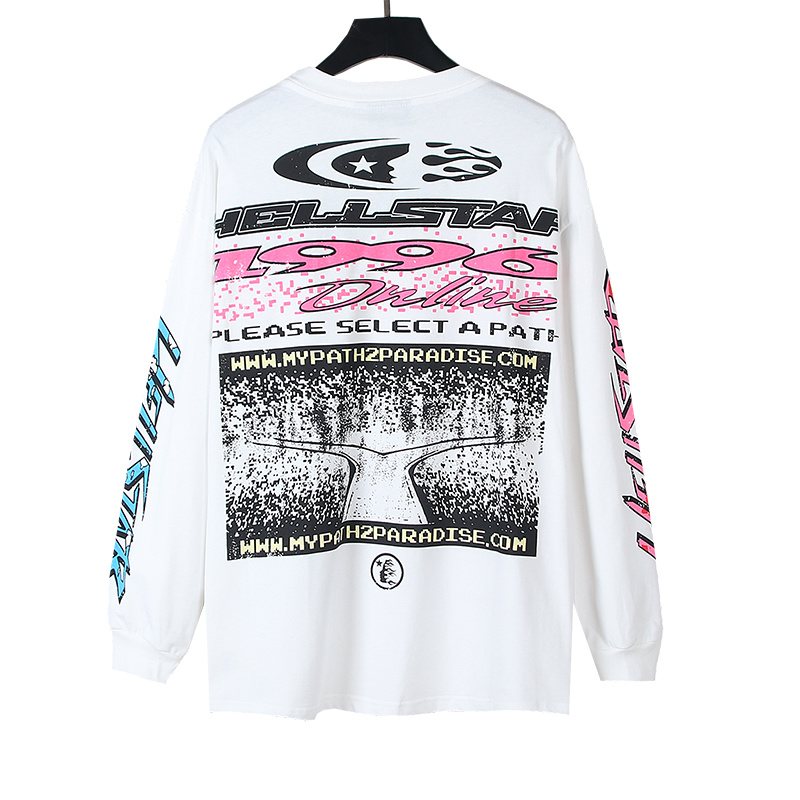 Hellstar Flame Graphic Long-Sleeve T-Shirt — back