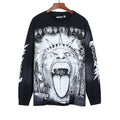 Hellstar Distressed Black Graphic Long-Sleeve T-Shirt — hero