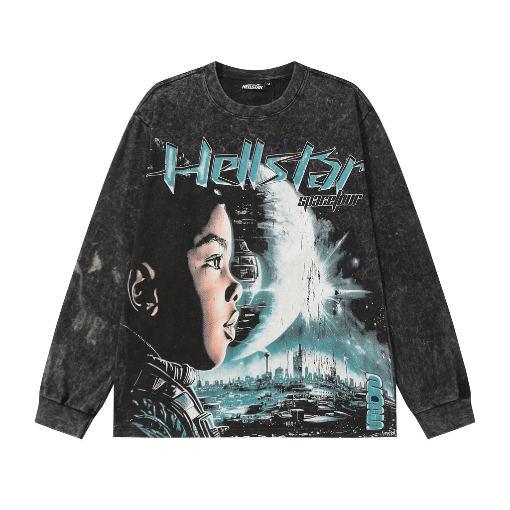 Hellstar The Future Is Yours Acid Wash Long-Sleeve T-Shirt — hero