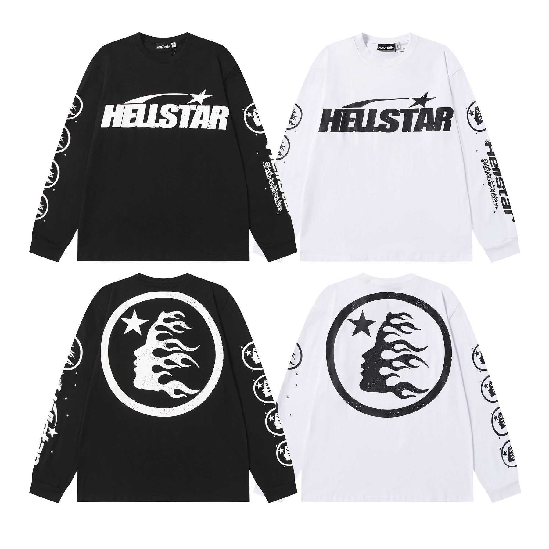 Hellstar Flaming Head Graphic Long-Sleeve T-Shirt — comparison