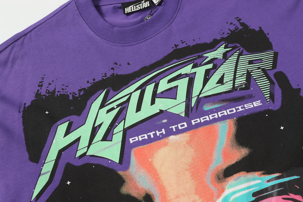 Hellstar Path to Paradise Purple Long-Sleeve T-Shirt — detail