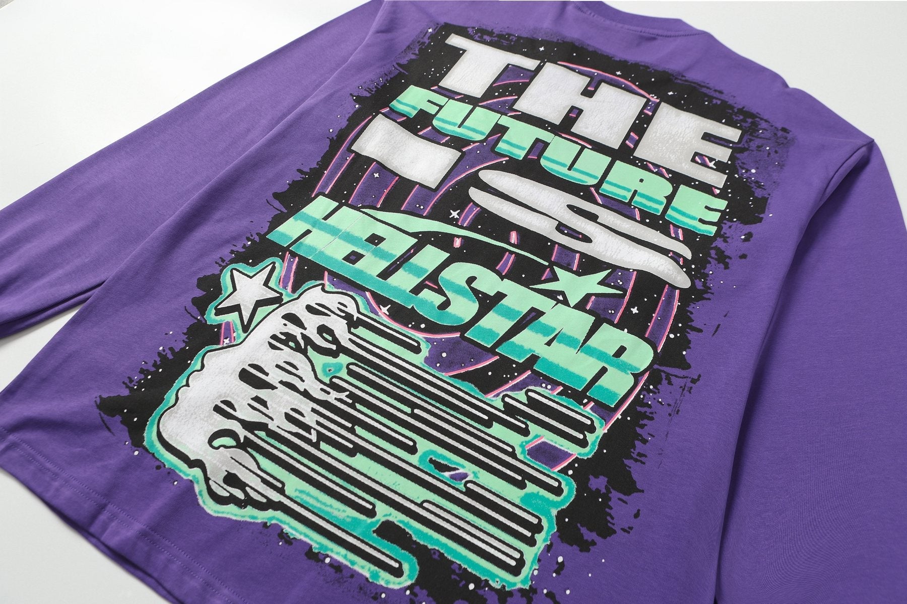 Hellstar Path to Paradise Purple Long-Sleeve T-Shirt — detail