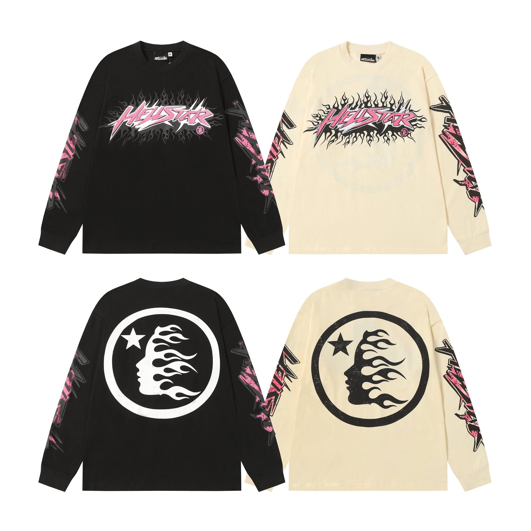 Hellstar Flame Graphic Long-Sleeve T-Shirt — comparison