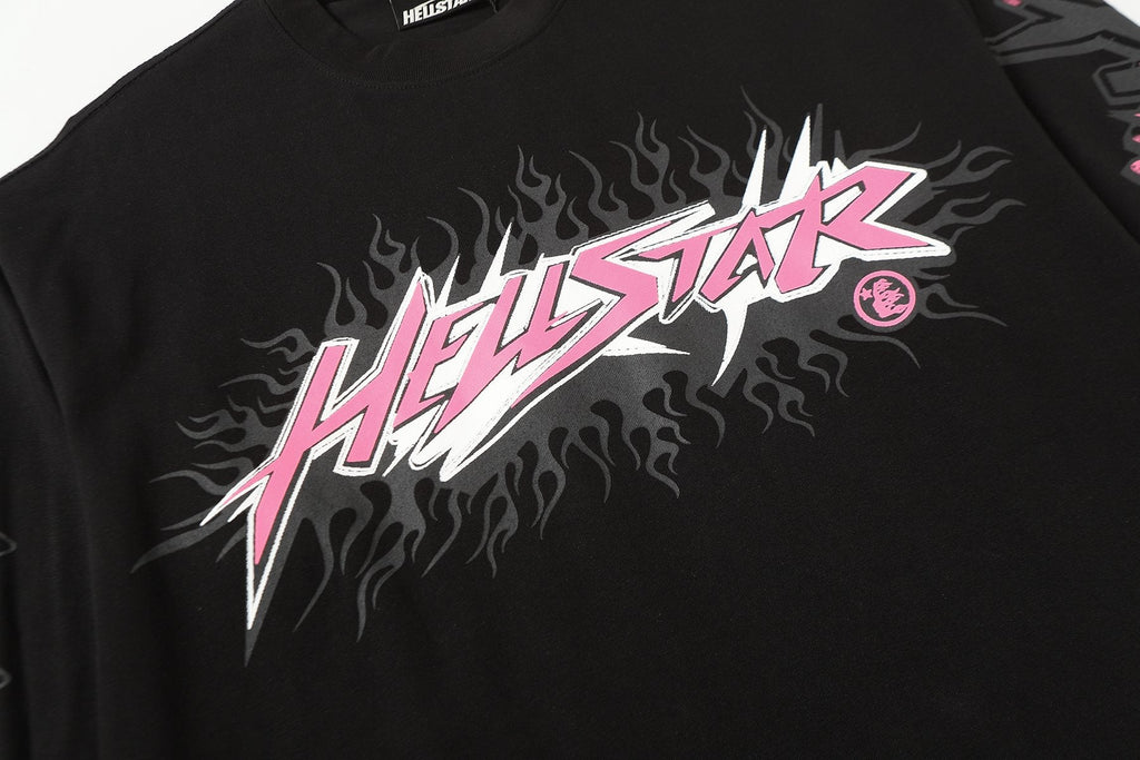Hellstar Flame Graphic Long-Sleeve T-Shirt — detail