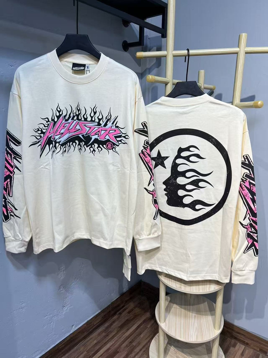 Hellstar Flame Graphic Long-Sleeve T-Shirt — context