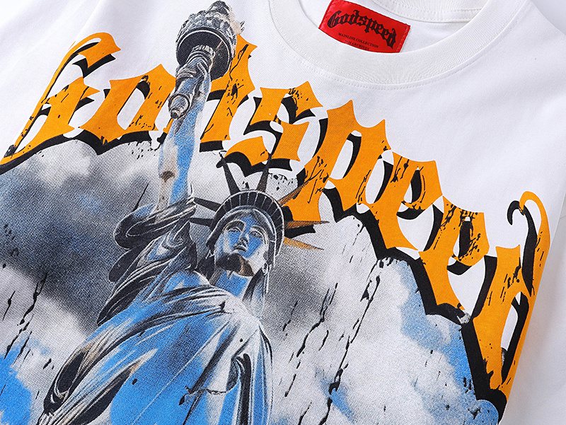 Godspeed Statue of Liberty Graphic T-Shirt — detail