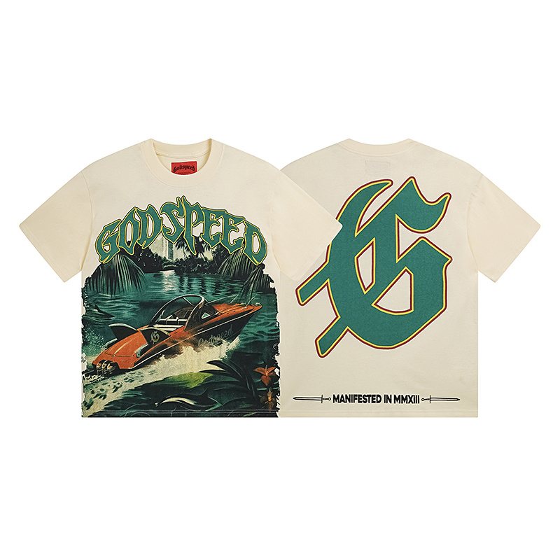 Godspeed Cream Boat Graphic Short-Sleeve T-Shirt — hero