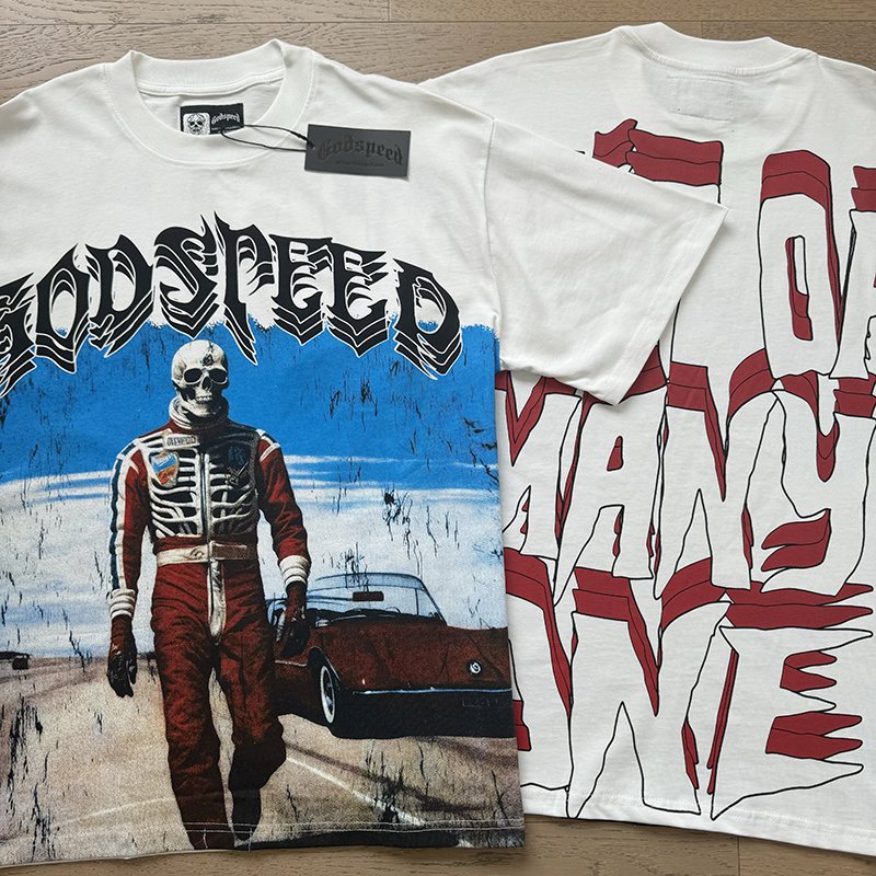 Godspeed Skeleton Car Graphic T-Shirt — comparison