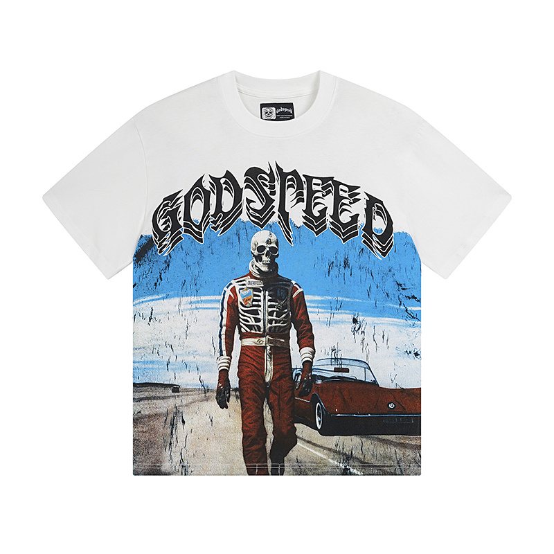 Godspeed Skeleton Car Graphic T-Shirt — front