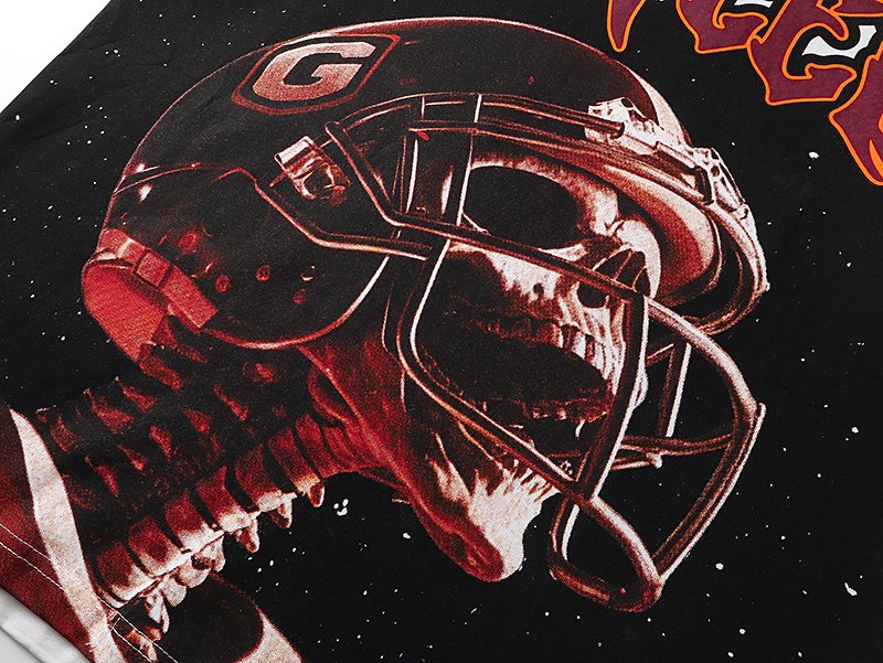 Godspeed Football Skeleton Graphic T-Shirt — detail