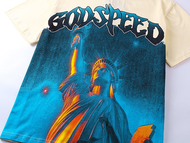 Godspeed Statue of Liberty Sun-Eye Graphic T-Shirt — detail