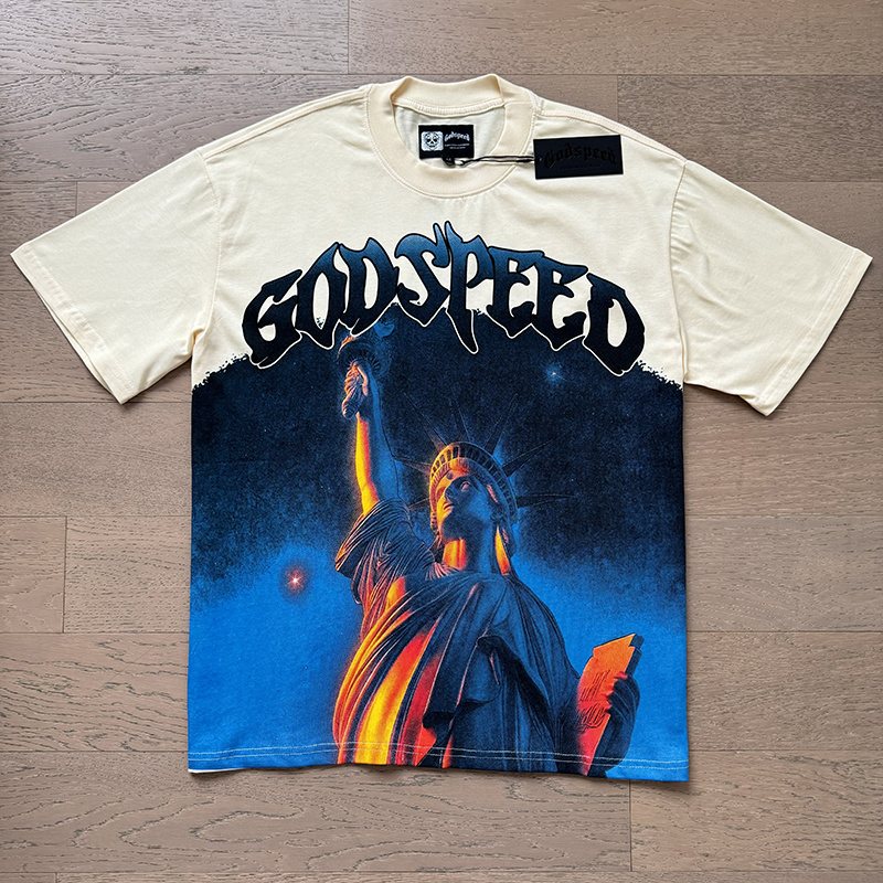 Godspeed Statue of Liberty Sun-Eye Graphic T-Shirt — front