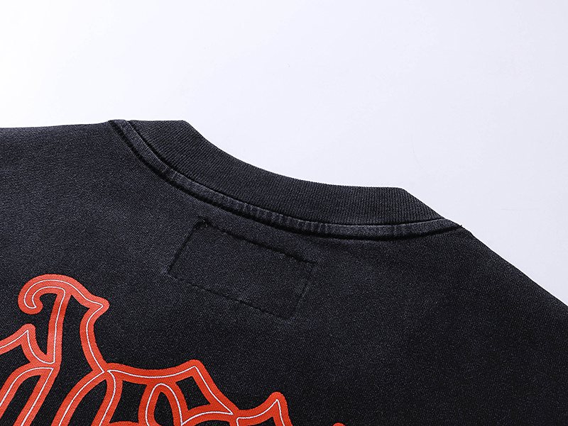 Godspeed Washed Black Skull Floral Graphic T-Shirt — detail