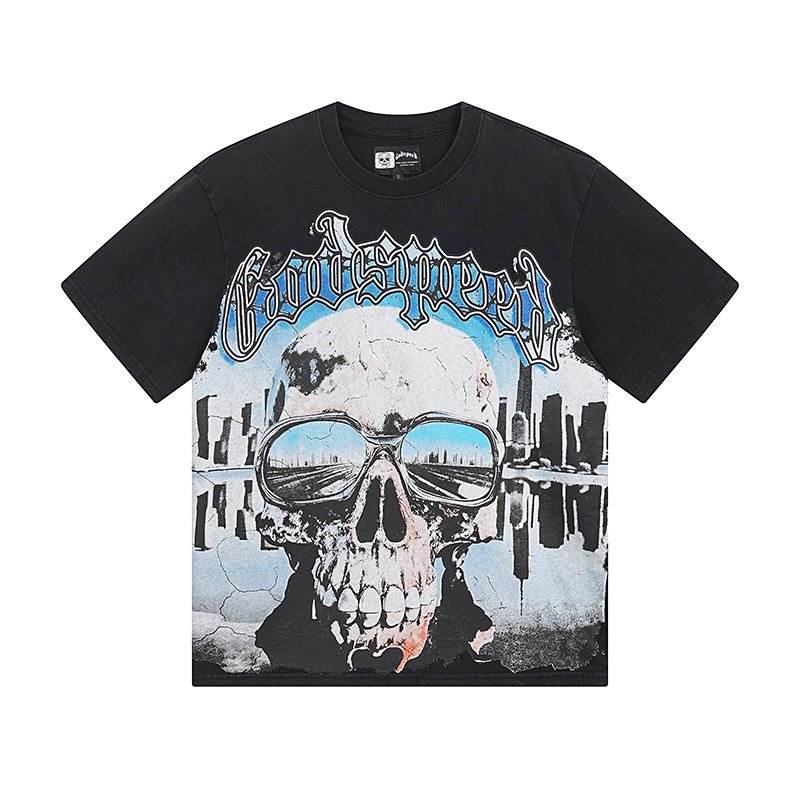 Godspeed Skull & Axe Graphic T-Shirt — front
