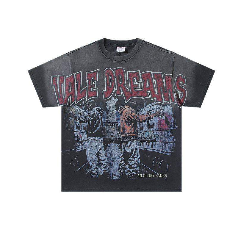 VALE USA All Glory Fades Washed Black Graphic T-Shirt — hero