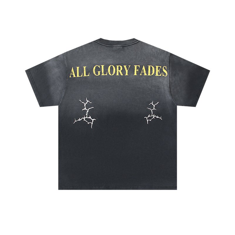 VALE USA All Glory Fades Washed Black Graphic T-Shirt — back