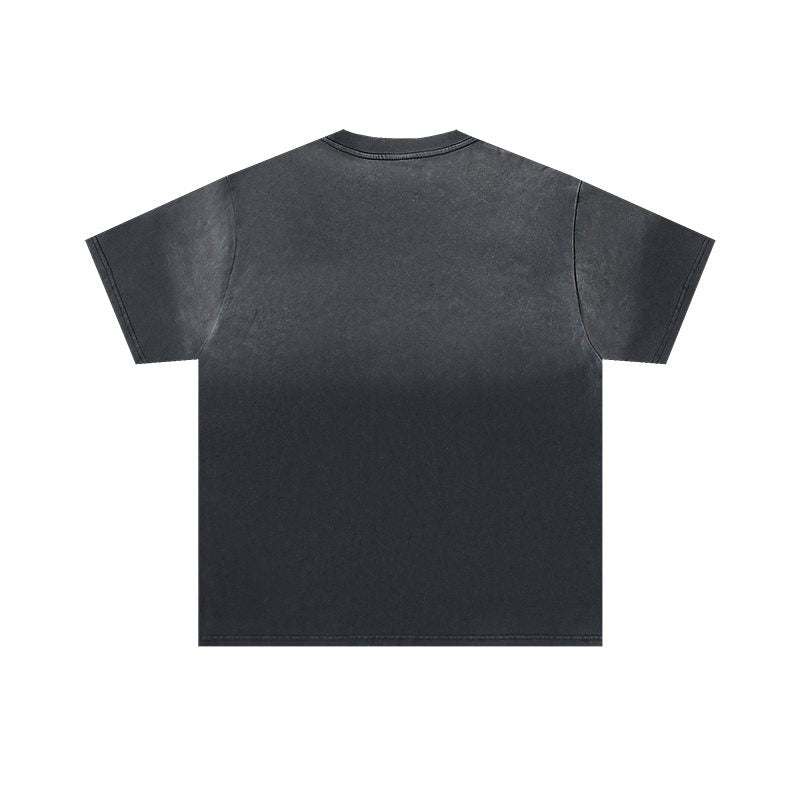 VALE USA Washed Black Boxing Graphic T-Shirt — back