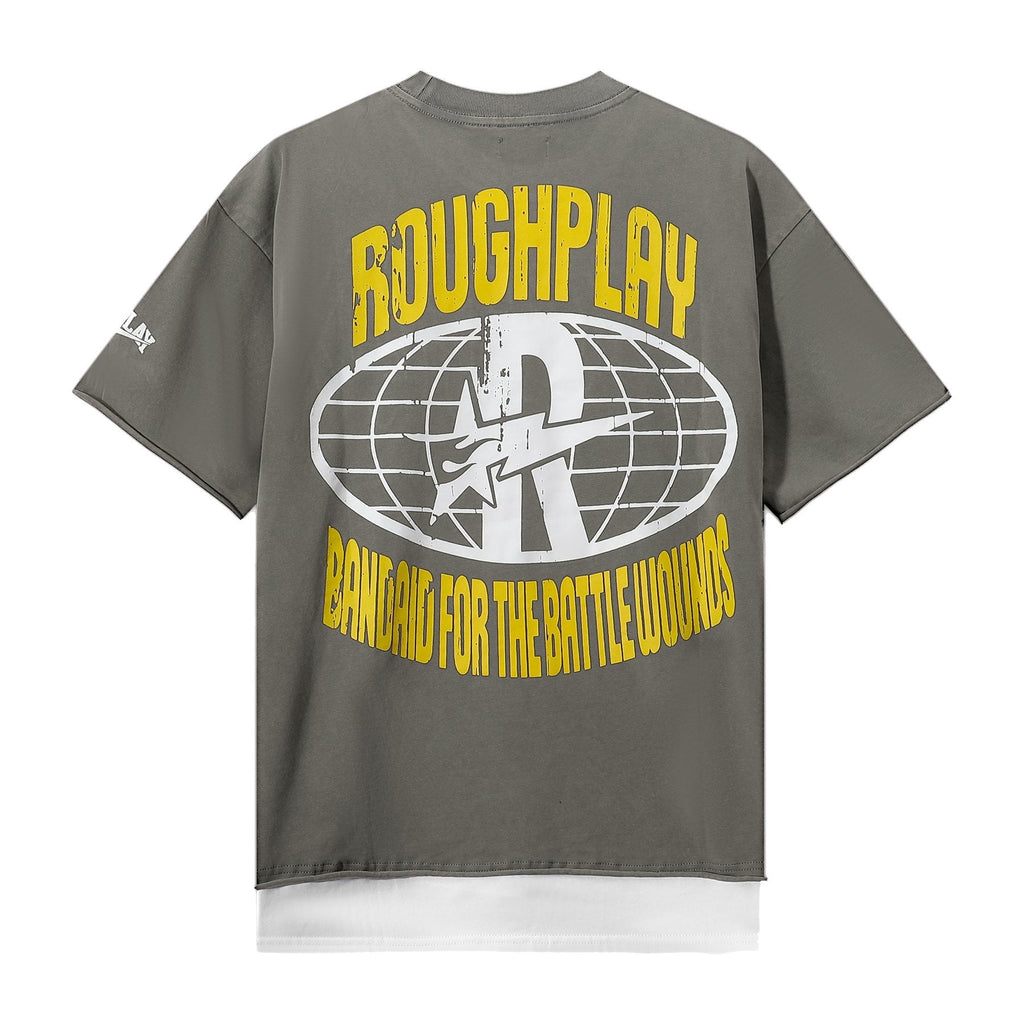 Rough Play Rock Skull Rhinestone Graphic Short-Sleeve T-Shirt — back