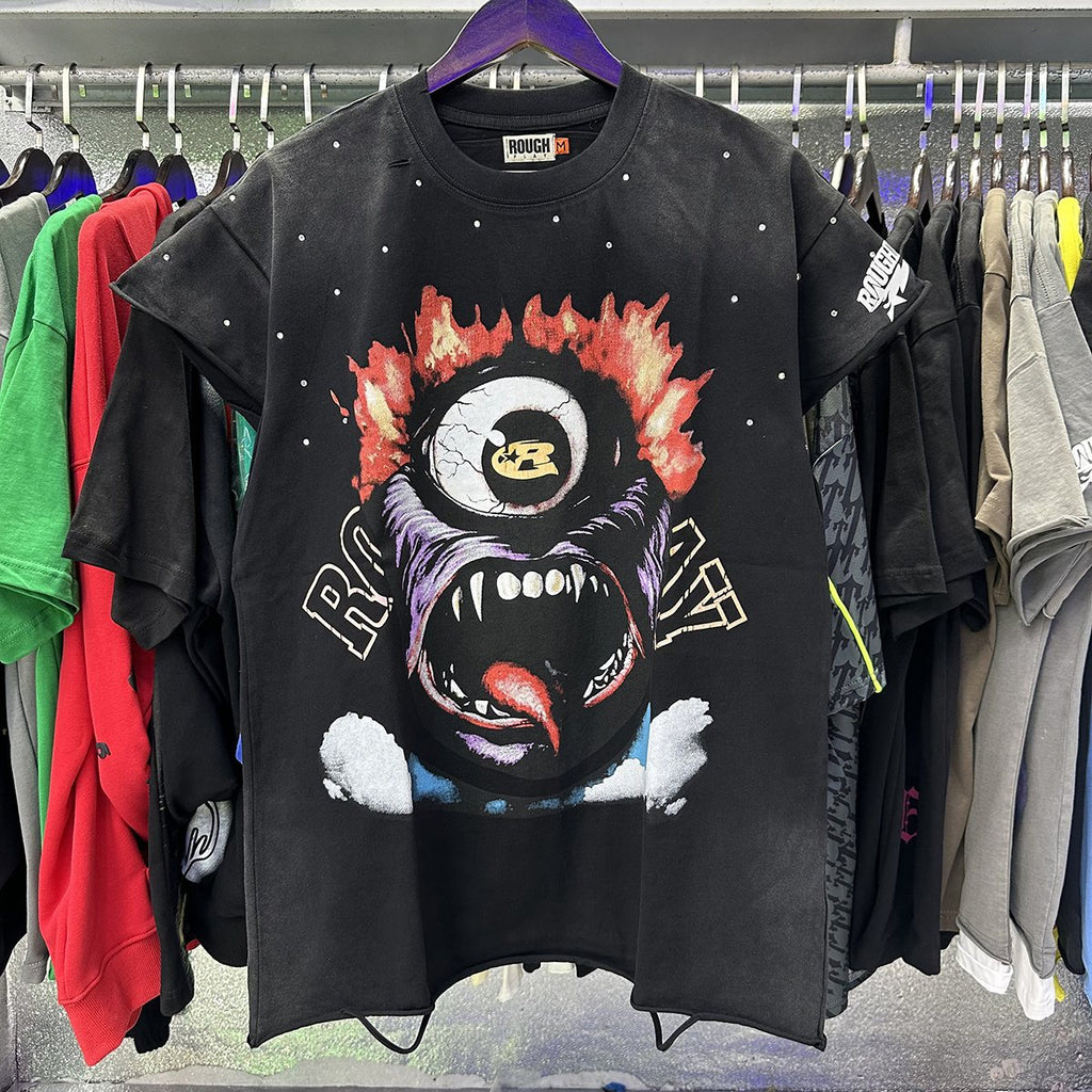 Rough Play Monster Graphic Washed T-Shirt — context