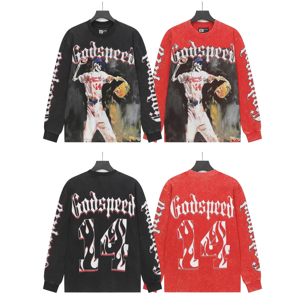 Godspeed Baseball Graphic Long-Sleeve T-Shirt — comparison