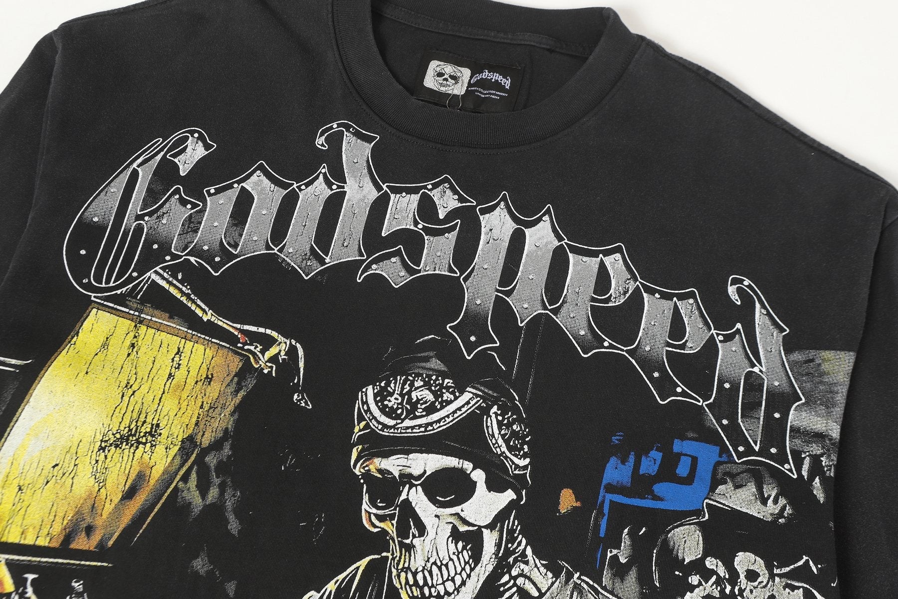 Godspeed Washed Black Rock Graphic Long-Sleeve T-Shirt — detail