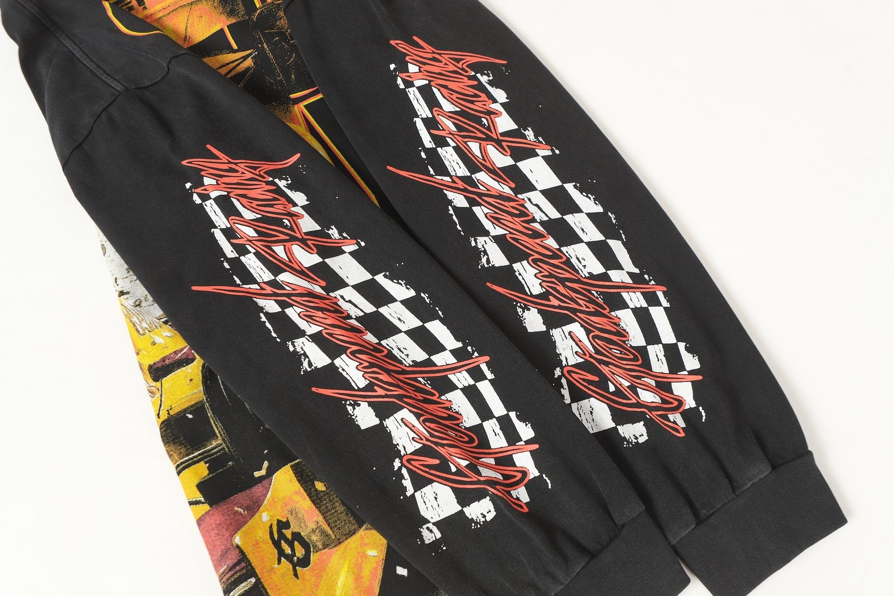 Godspeed Washed Black Racing Graphic Long-Sleeve T-Shirt — detail