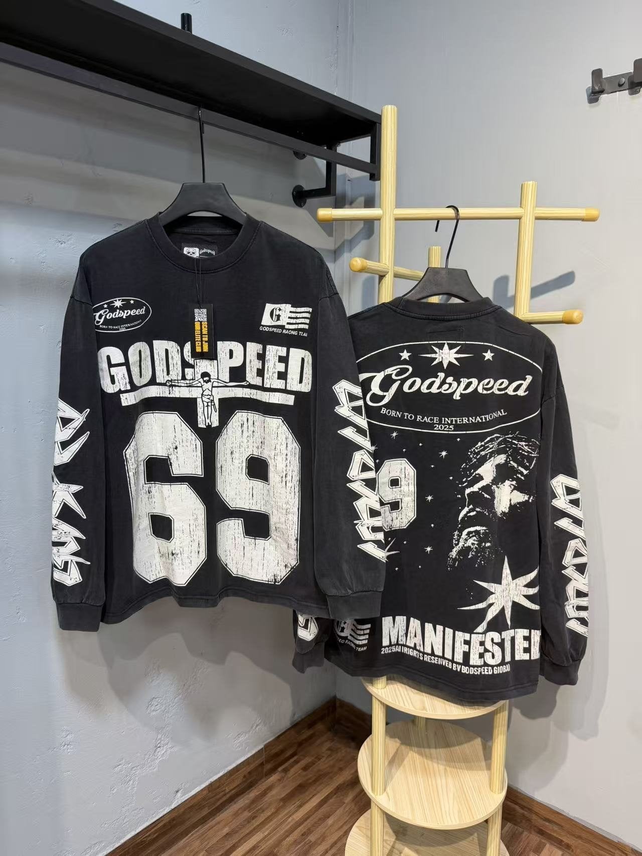 Godspeed 69 Racing Graphic Long-Sleeve T-Shirt — context