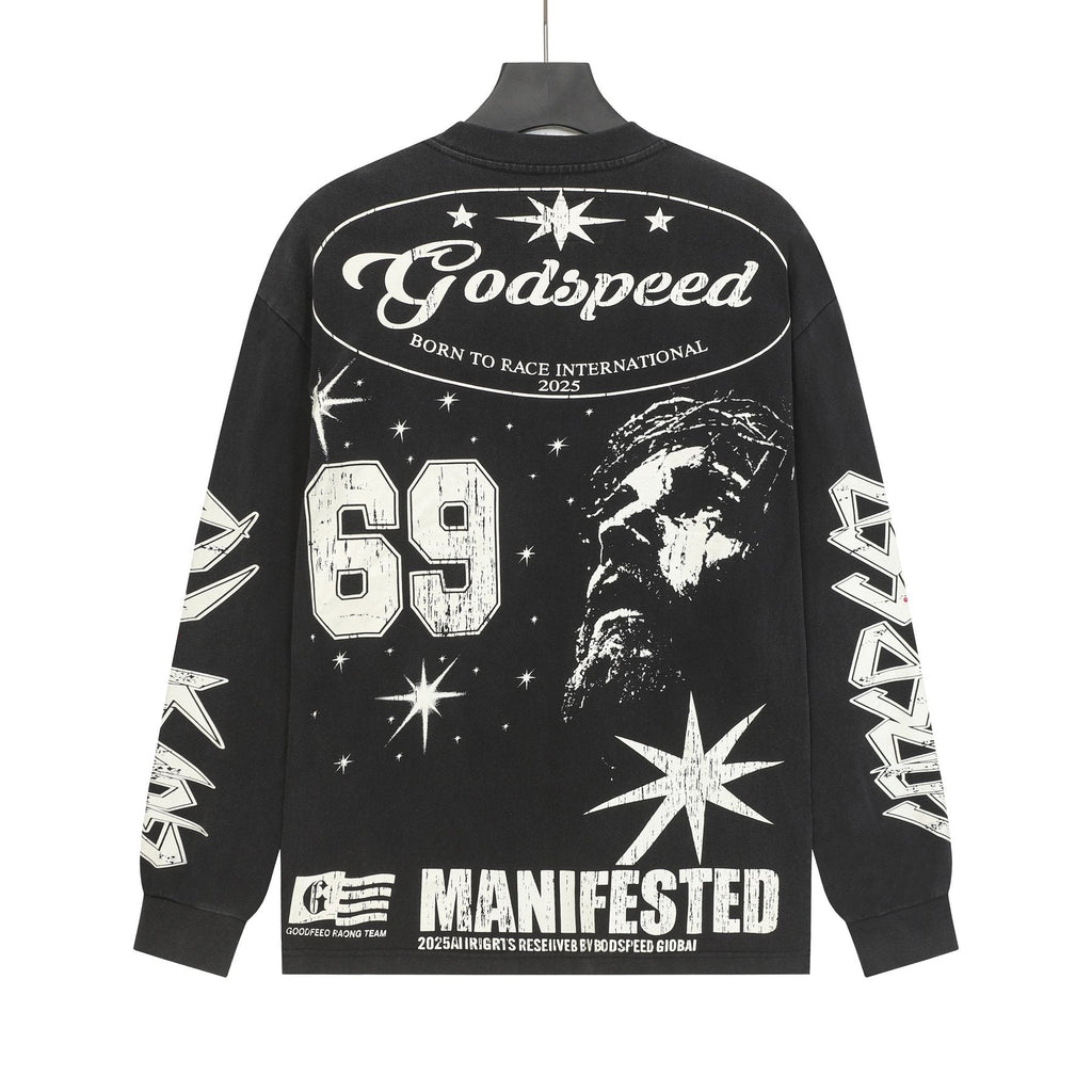 Godspeed 69 Racing Graphic Long-Sleeve T-Shirt — back