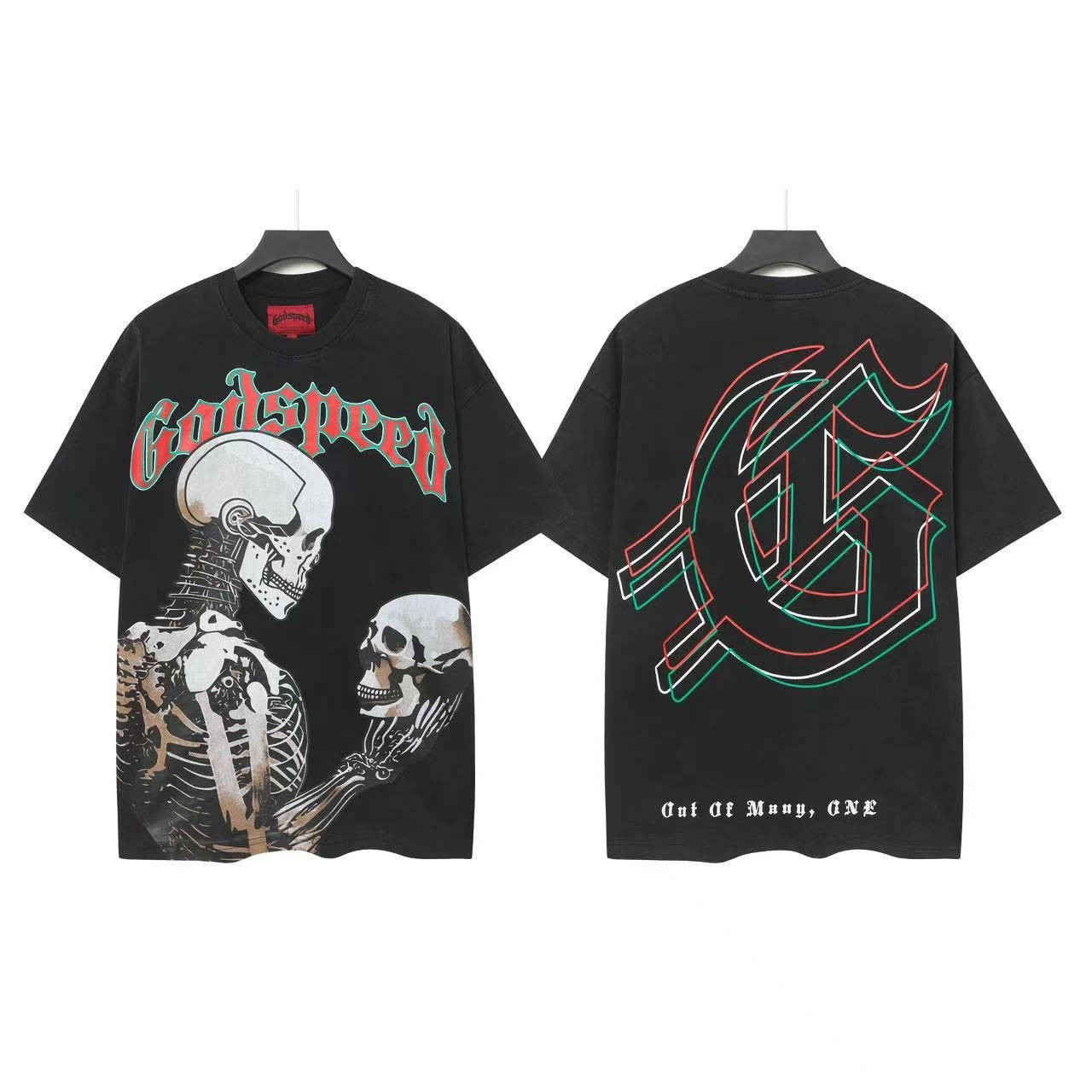 Godspeed Skeleton Skull Angular G Graphic T-Shirt — front