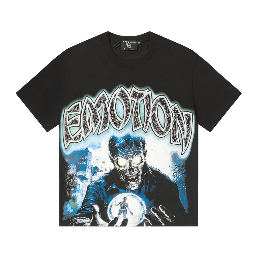 MIXED EMOTION Rhinestone Graphic T-Shirt — hero