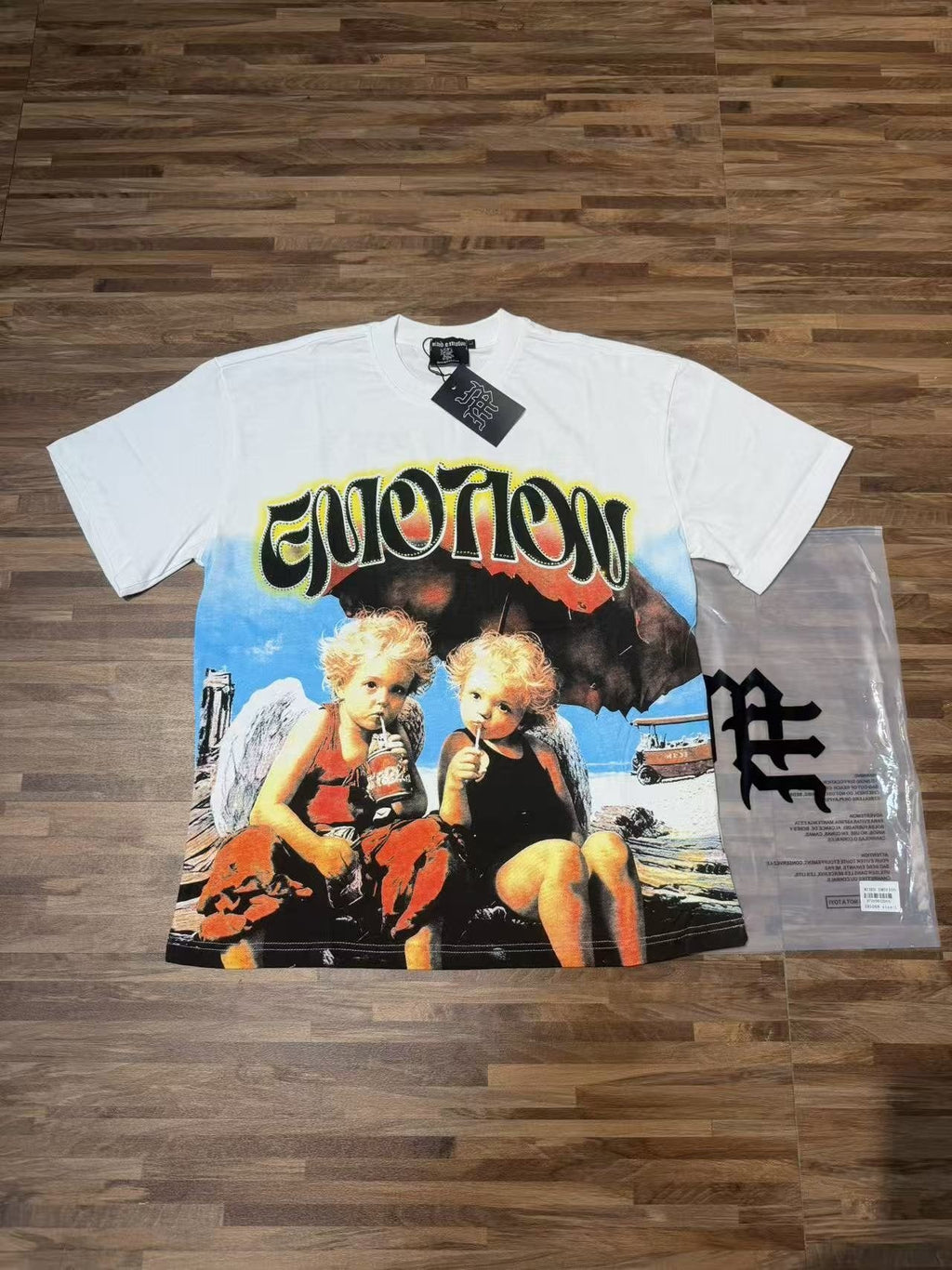 Mixed Emotion Photo Graphic Short-Sleeve T-Shirt — front