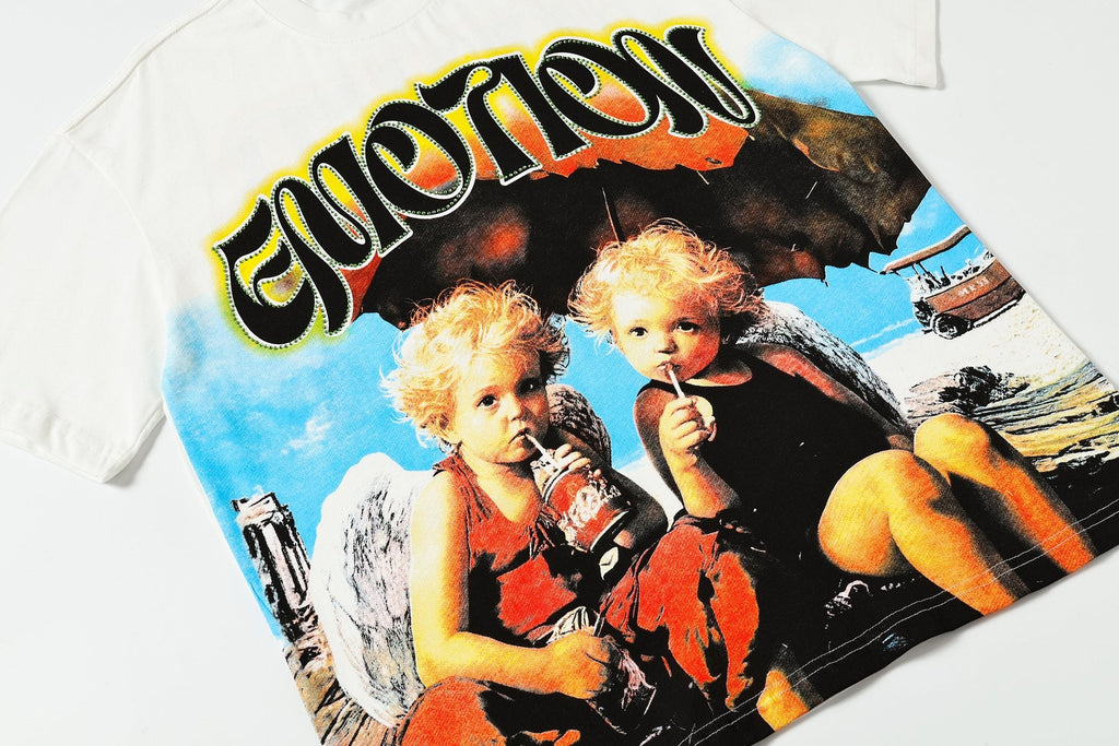 Mixed Emotion Photo Graphic Short-Sleeve T-Shirt — detail